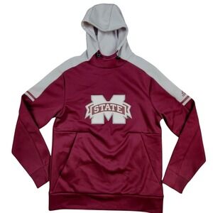 Mississippi State Bulldogs Adidas Pullover‎ Hoodie Sz S Maroon NCAA ClimaWarm